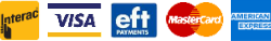 Jowsey's Furniture & Mattresses accepts Electronic Funds Transfer, Interac, Visa, Mastercard, and American Express.